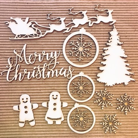 【冬】[Merry Christmas]チップボードパック（11個セット)