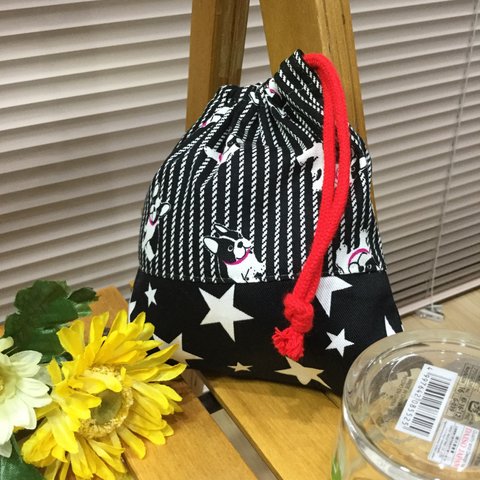 ⭐️本日のお買い得⭐️【再7】Fブルドッグ17×17❤️コップ袋、給食袋、おやつ入れに⭐️スクールグッズオーダー賜わります⭐️