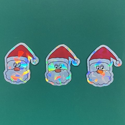 オリジナルイラスト/キラキラサンタステッカー🎅