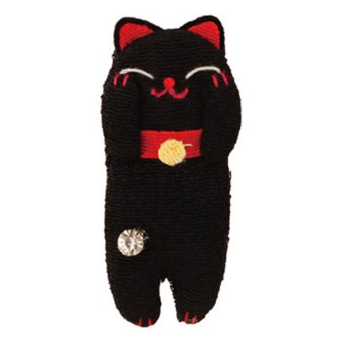 BTE-006-1　ちりめん細工パーツ　猫　黒猫