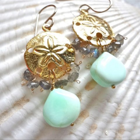 Seaside blue opal earrings