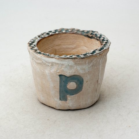 陶器製（2号ポット相当）多肉植物の欲しがる植木鉢 PSc-ブルーグリーン8395