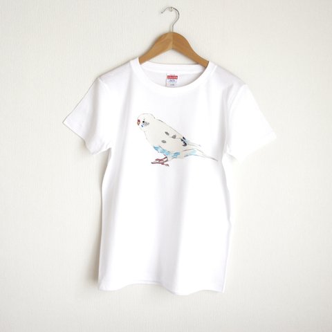 p-jet　セキセイインコ  (白ハルクイン) Tシャツ　/　鳥　インコ