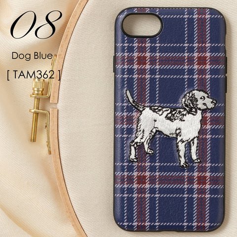 立体刺繍スマホケース iPhone PUレザー Mサイズ 犬 ドッグ ジュビリー jbiphcaseemb-006-TAM362 
