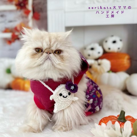 2023ver. 💜👻おばけポシェット👻🧡　猫　ペット　ハロウィン