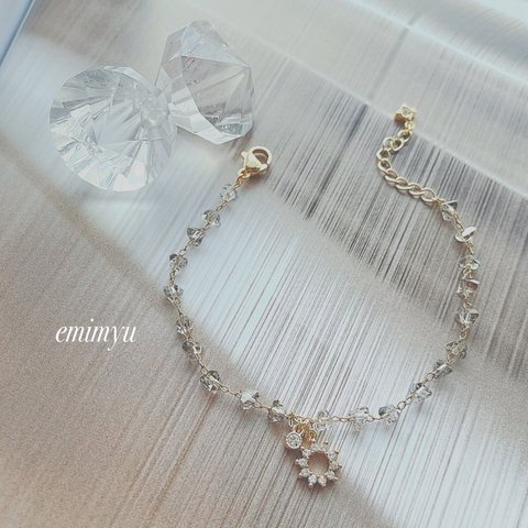 Crystal Stone Chain Zirconia Bracelet