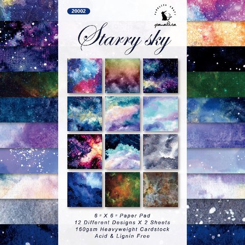 2冊 スクラップブックステッカーブック 星空 星の背景紙 Starry 海外ステッカー スマホ シール 植物素材 レトロ コラージュ素材 