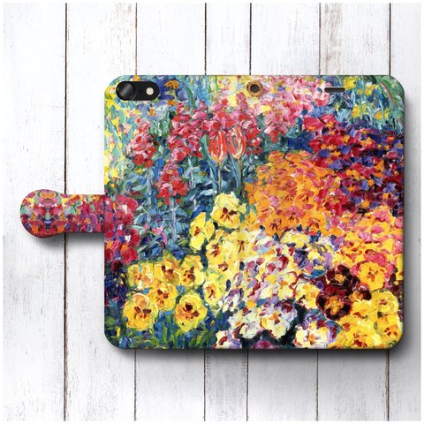 スマホケース手帳型【エミール ノルデ Flower Garden】 全機種対応 絵画 iPhoneX XS XSmax XR Xperia Huawei XZ3