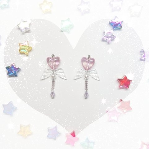 Heart♡魔法少女ステッキピアス(Light purple)