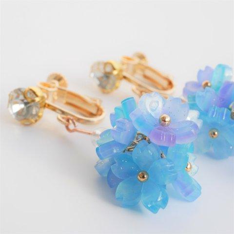 16kgf*ゆらゆら紫陽花イヤリング/ピアス