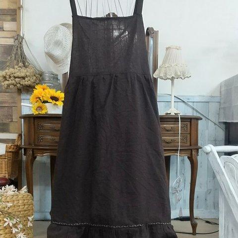 裾ミシン刺繍 インド綿 ジャンパースカート
