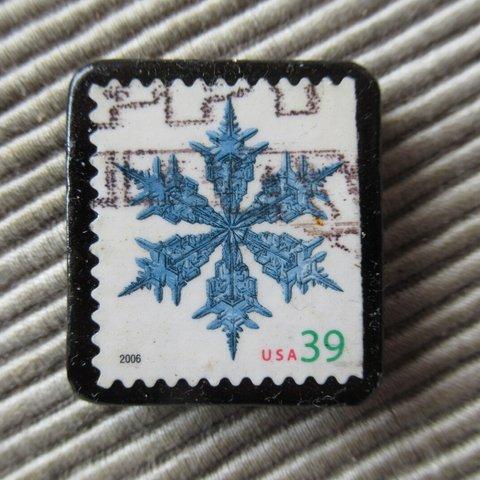 アメリカ　クリスマス切手ブローチ358