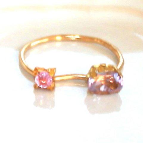 - pretty - Pink Sapphire & Amethyst Ring