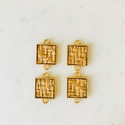 Rattan Brown Square Connector Parts