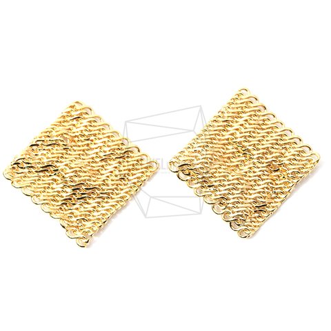 ERG-1245-G【2個入り】メッシュスクエアペンダント,Mesh Square Pendant