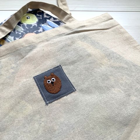 【SALE】刺繍トートバッグ　クマ