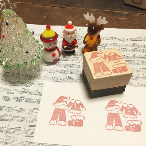 ❇︎クリスマスはんこ❇︎【サンタウエア】3cm四方