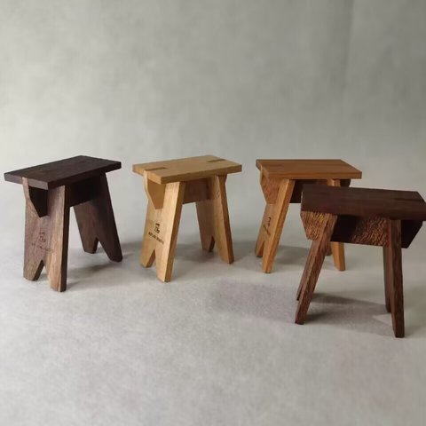 ミニチュア家具 椅子 クルミ/桜材 いすドール用 1/6サイズドールハウス