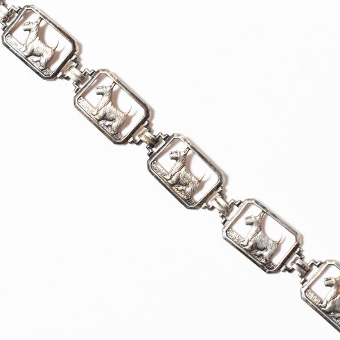 Vintage 1940’s　sterling silver　terrier　motif　 bracelet