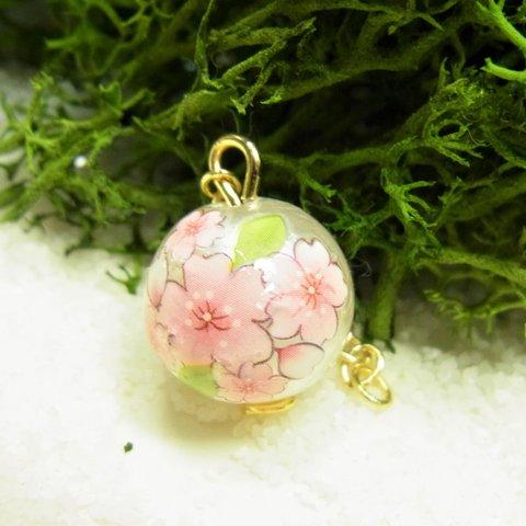 さくら チャーム パール加工パーツ 桜 ホワイト ピアス イヤリング