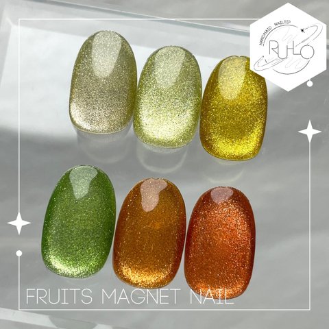 (片手分･5枚組) Fruits magnet nail