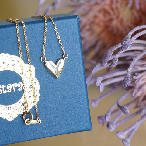 【14KGF】Glossy Lovely Heart Necklace