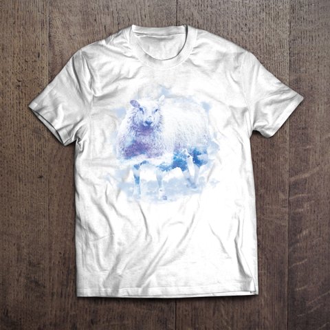 アニマルアートTシャツ「Sheep Cloud」