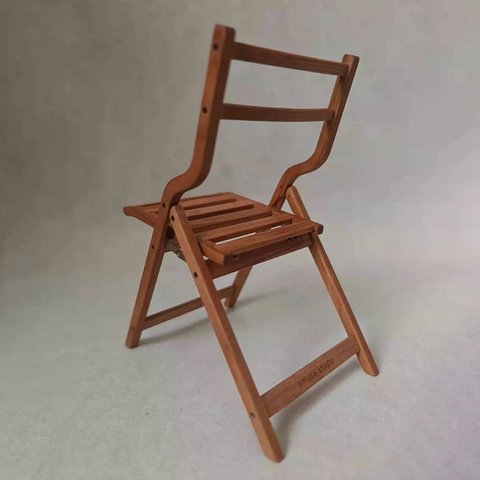 ミニチュア家具 チェア 椅子 折り畳み クルミ/桜材 ドール用 ブライス 1/6サイズ ドールハウス