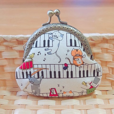 👛鍵盤🎹猫🐱小銭入れ がま口👛