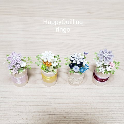 かわいい紙のフラワーマグネット♡クイリング　紙小物のマグネット　花飾り