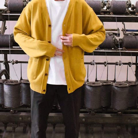 洗えるカシミヤカーディガン size2 (mustard)