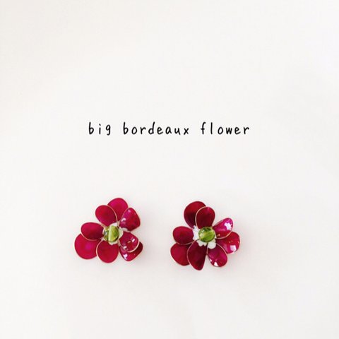 big  bordeaux flower＊イヤリングorピアス