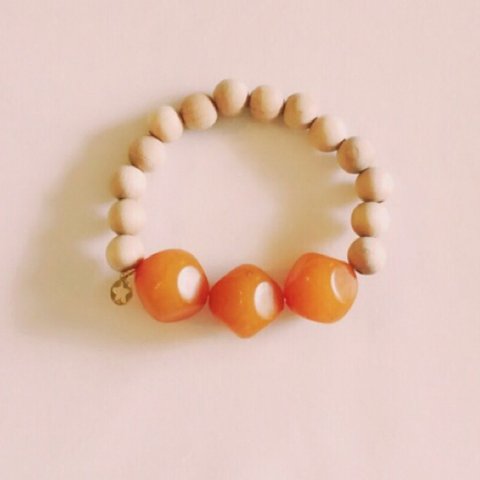 【SALE】〈マロンビーズ×ウッドビーズ〉ブレスレット 