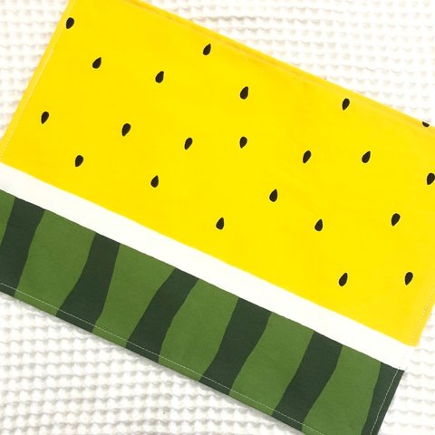 25㎝ × 35㎝ ランチョンマット ☆スイカ🍉イエロー【再販】