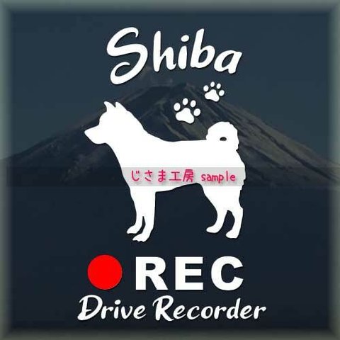 わんちゃんのかわいいドラレコステッカー　『DRIVE　RECORDER』