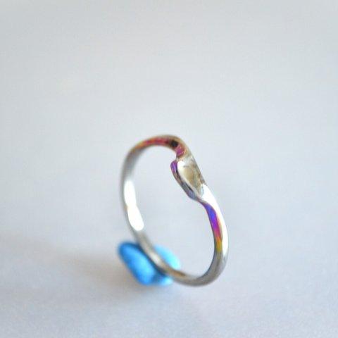 Titanium ring・チタンリング=溶けたかたわれ=１４号サービス価格