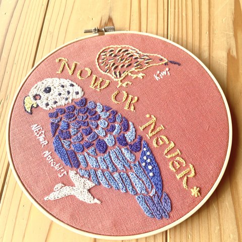 刺繍フープ　ニュージーランドの鳥