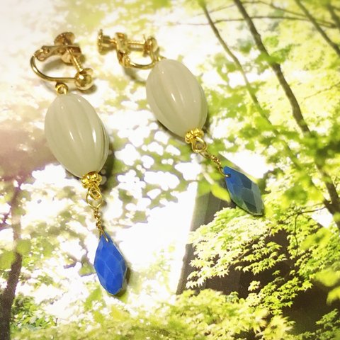 夏色ガラスの涼しげイヤリング／ピアス