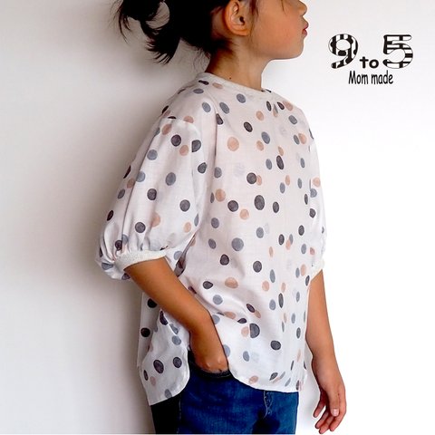 ドルマンスリーブ プルオーバー　パステルドット Dolman Puff Sleeve Pullover Shirt (Pastel dots)