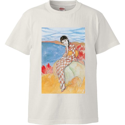 須藤しげる 「秋の湖畔」絵画 アート 半袖 長袖 メンズ レディース tシャツ