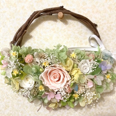 プリザーブドフラワー🌸リース🌸19cm