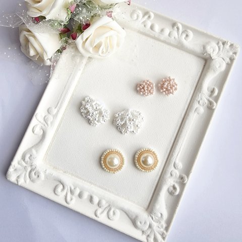 【お得な♡ハッピーバッグ】☆送料無料☆ビーズ刺繍 選べる*アクセサリー*3点セット※おまかせ3点セットあり♡