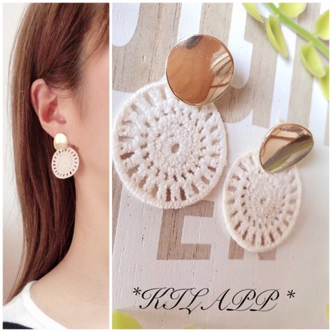 刺繍ワッペンピアス