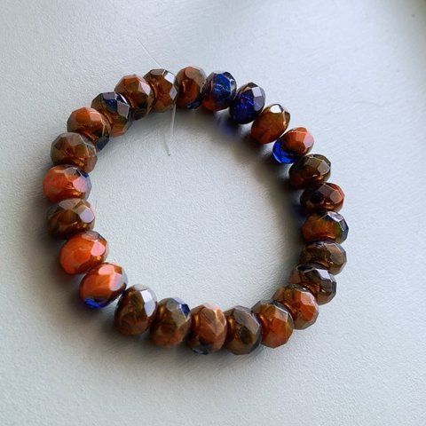 【1連25コセット】JIRI＊IVANA#czech beads#チェコビーズ　rondel9✖️6㍉ mix color/bronze 24f