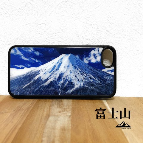 富士山 iphone スマホケース アウトドア 登山 山 ブルー ネイビー