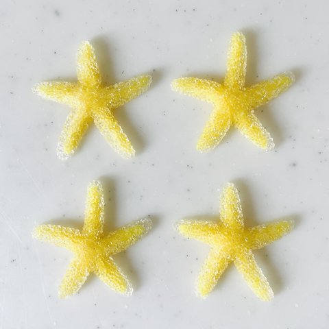 Clear Yellow Starfish Cabochons