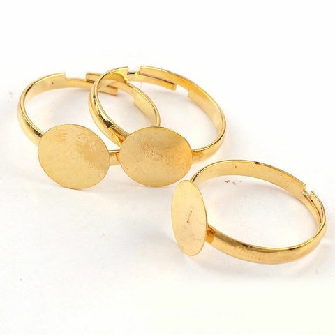 [A-00789/A02932] 皿指輪リングパーツ 20個セット ゴールド
