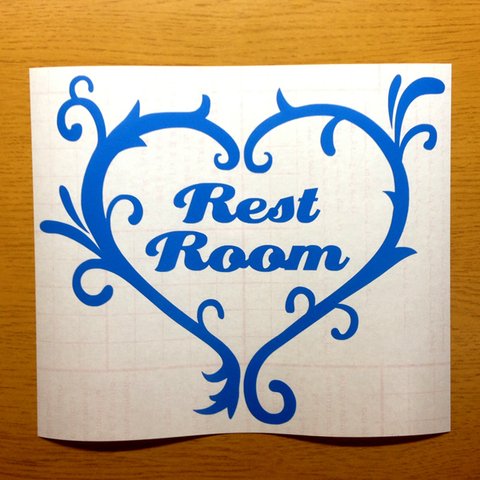 オシャレでかわいいトイレ(REST ROOM)用ウォールステッカー ブルー type:B【送料無料】