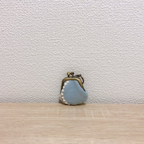 ☆がま口キーホルダー☆ミナペルホネン☆タンバリン☆水色