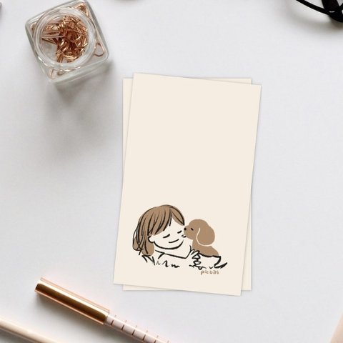 トイプードル【草の上】メッセージカード20枚セット　サンキューカード　犬　